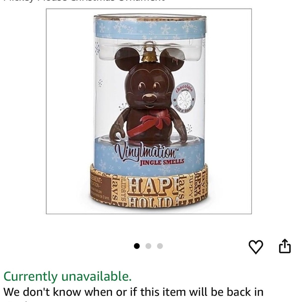 Disney Chocolate Brown Vinylmation Ornament